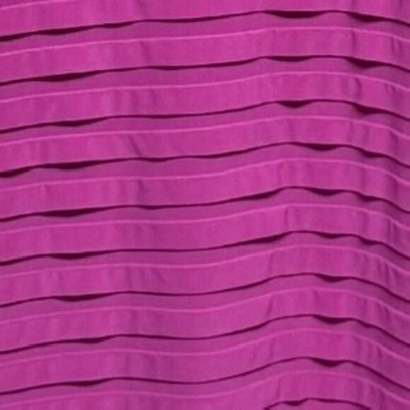 Adrianna Papell Cowlneck Shutter Pleated Sheath Dress Flamingo Pink Size 6 - Picture 5 of 8